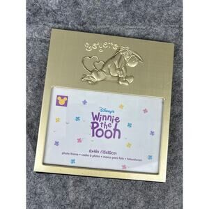 RARE Y2K EEYORE Pewter Picture Frame Disney 2000 Intercraft holds‎ 4 x 6 picture